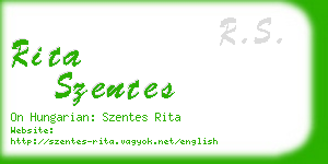 rita szentes business card